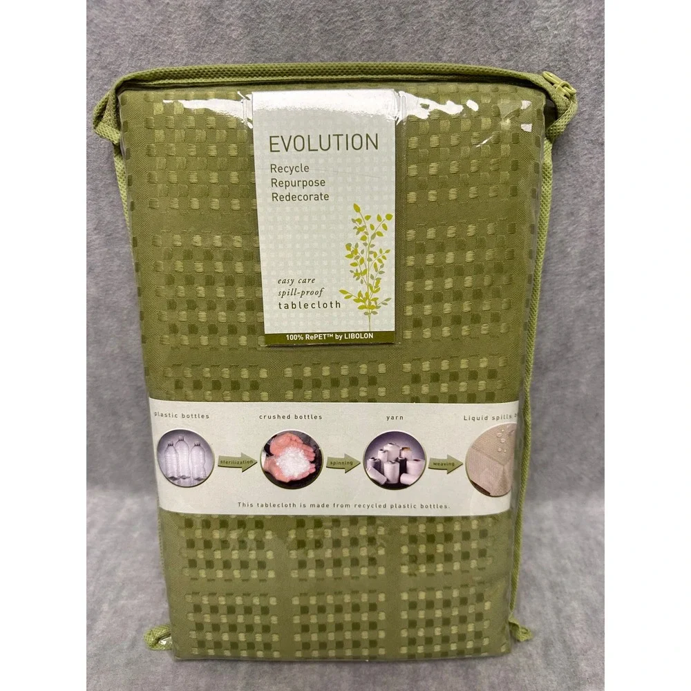 Tablecloth Spill-Proof Evolution Sage Green Spill-Proof Recycled Oblong 60x140